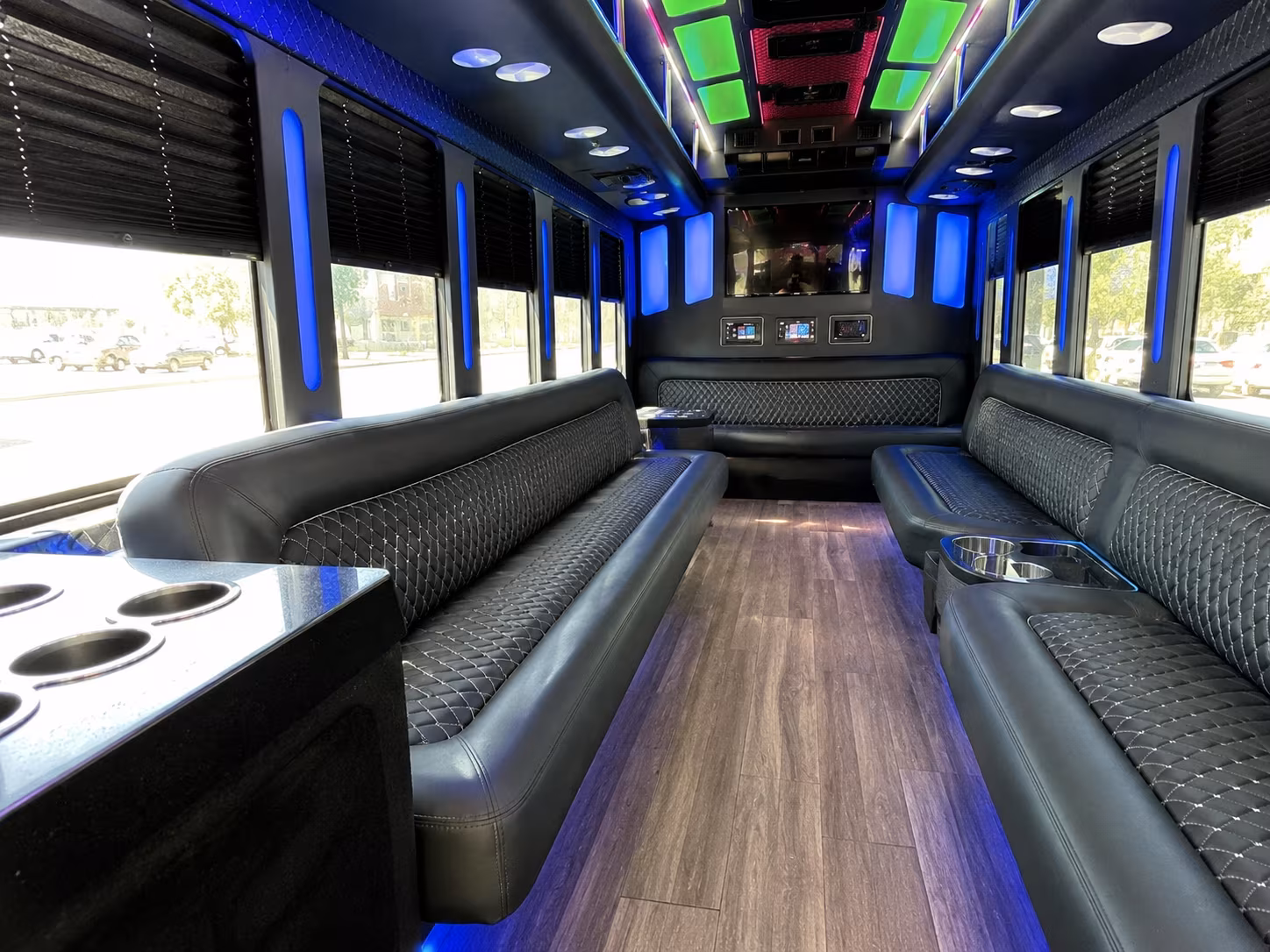 grand junction 15 passenger party bus inside