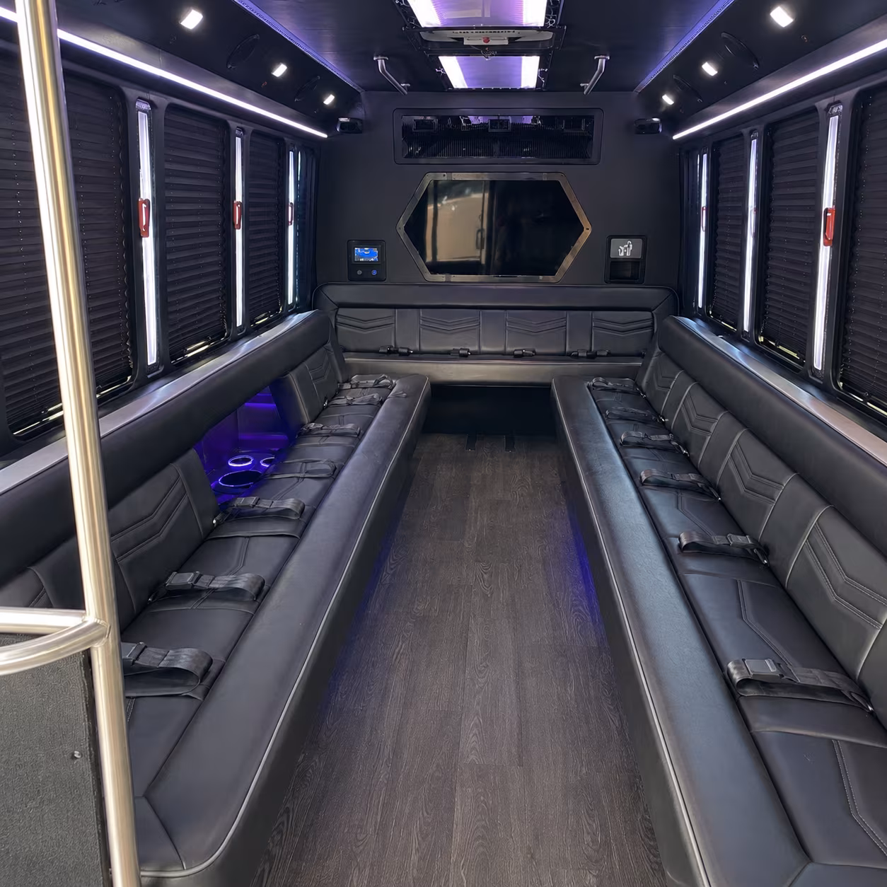 grand junction 18 passenger party bus interior