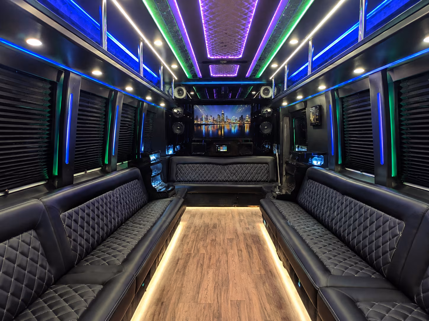 grand junction 25 passenger party bus interior