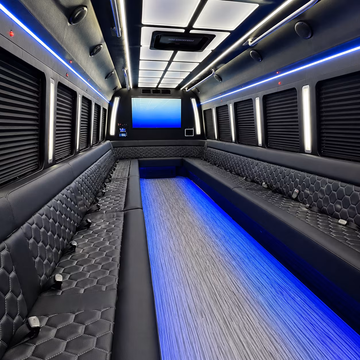 grand junction 50 passenger party bus inside
